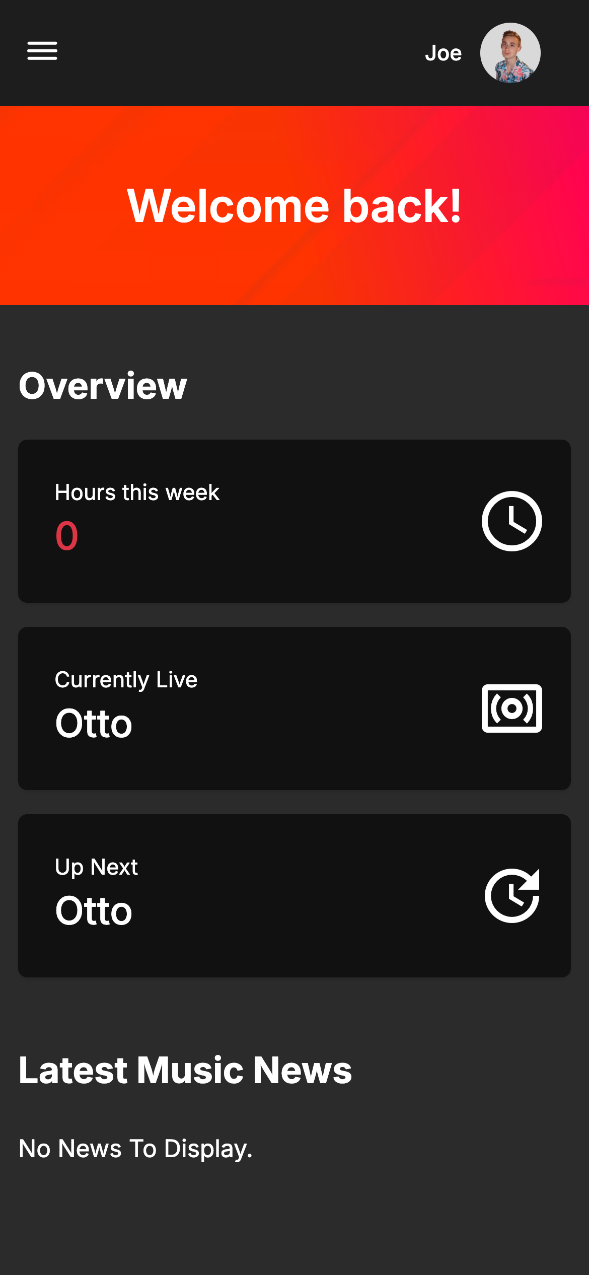 Sound Radio mobile layout preview.